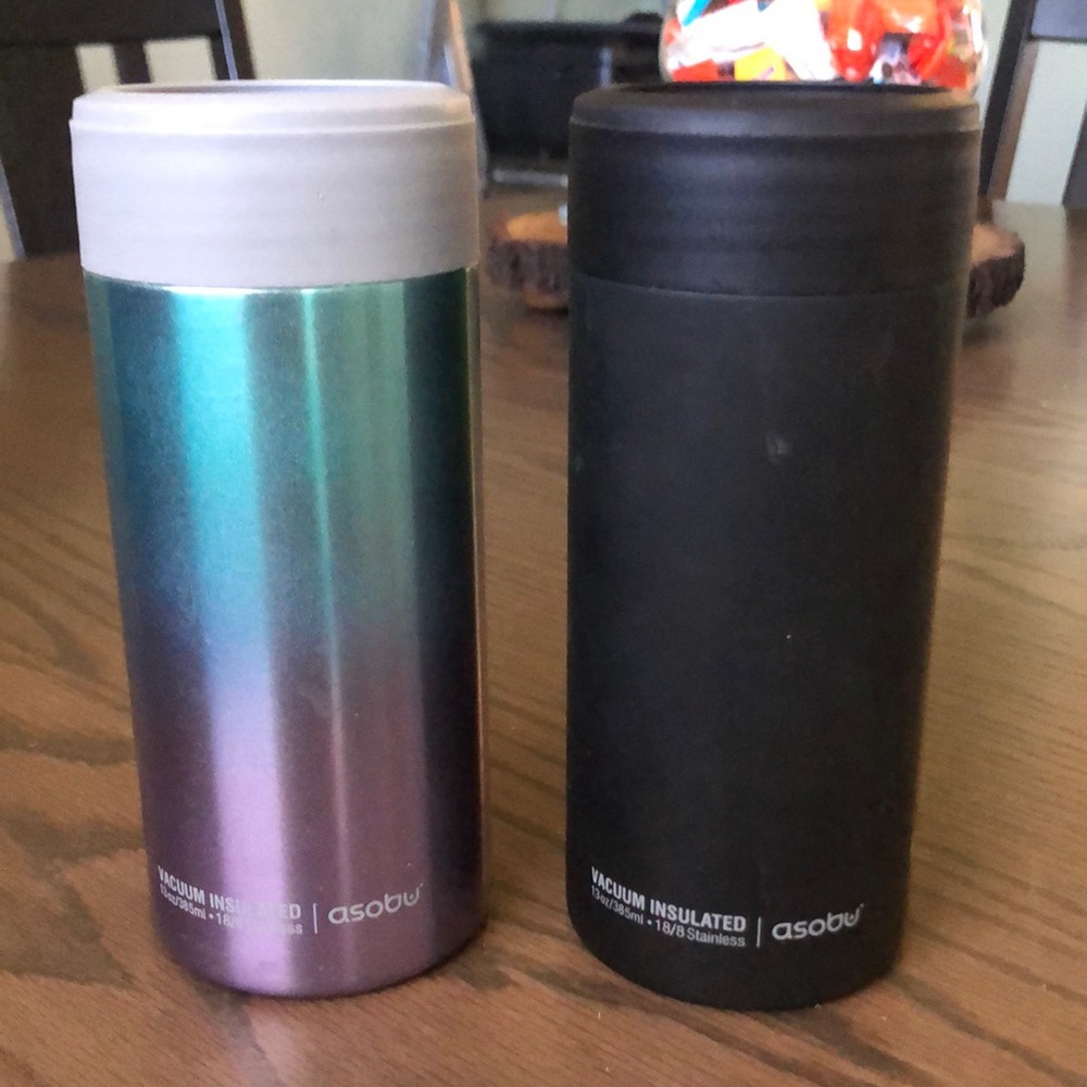 2 Asobu Skinny Can Cooler Insulated Stainless Steel Sleeve for Slim 12 Ounce Can